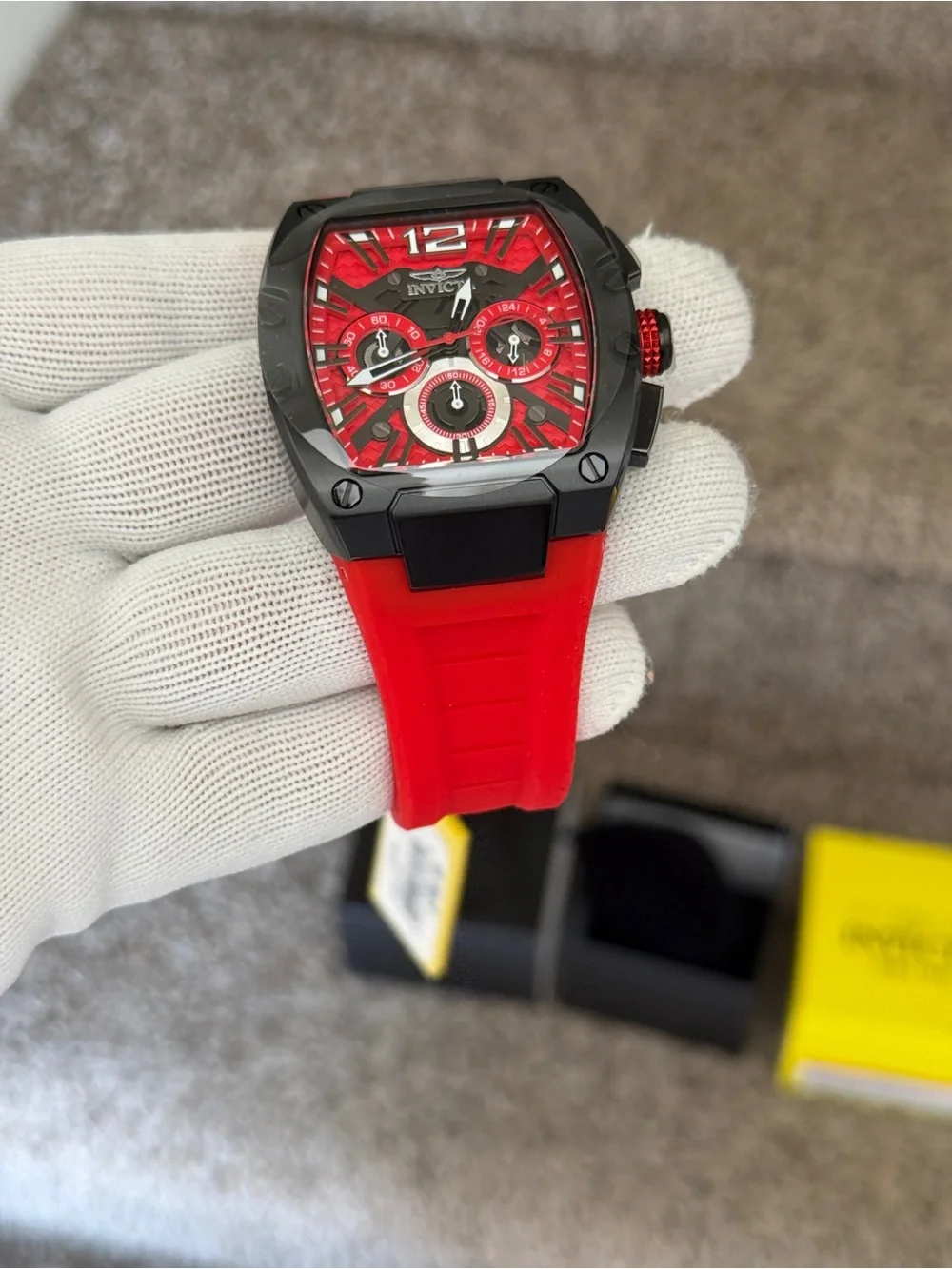 Invicta racing red  & Black Chronograph Watch Mens